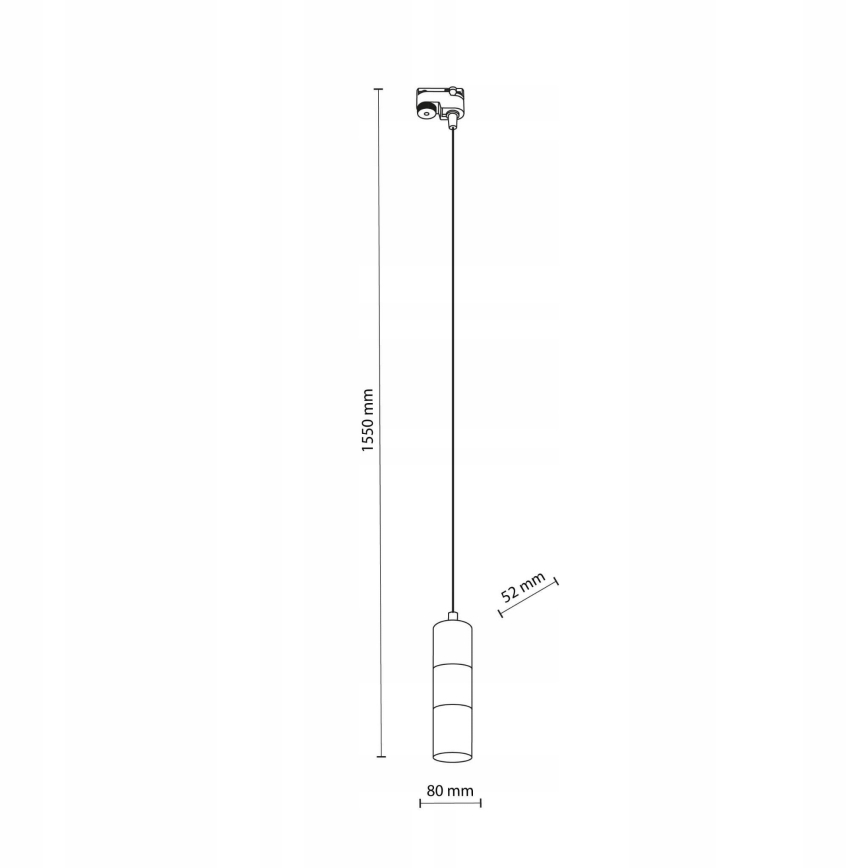 Candeeiro suspenso para sistema de carris monofásico TRACER 1xGU10/10W/230V preto/dourado