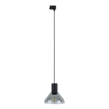 Candeeiro suspenso para sistema de carril trifásico NEO 1xE27/15W/230V preto/fumado preto