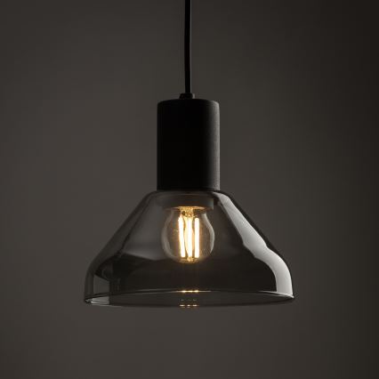 Candeeiro suspenso para sistema de carril trifásico NEO 1xE27/15W/230V preto/fumado preto
