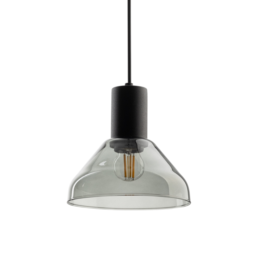 Candeeiro suspenso para sistema de carril trifásico NEO 1xE27/15W/230V preto/fumado preto