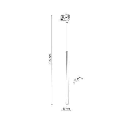 Candeeiro suspenso para sistema de carril trifásico PIANO 1xG9/8W/230V dourado/preto