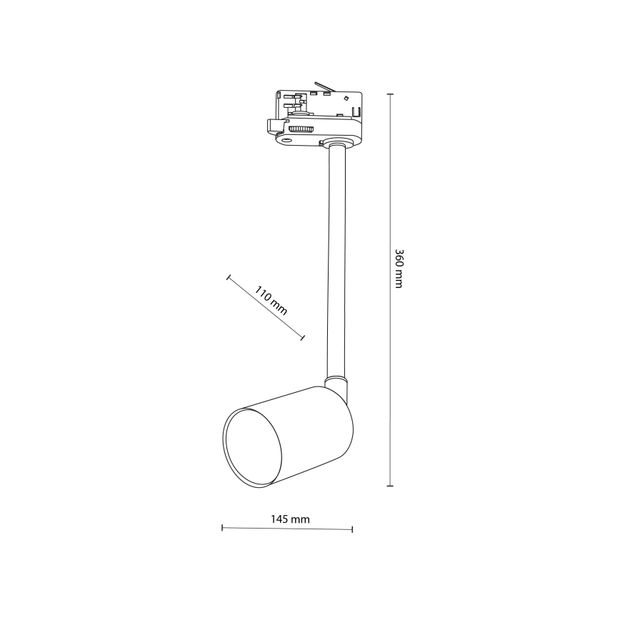 Candeeiro suspenso para sistema de carril trifásico TOP 1xGU10/8W/230V branco