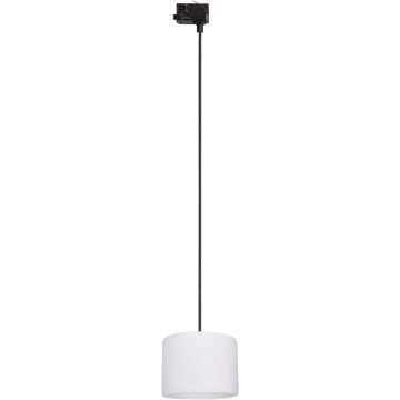 Candeeiro suspenso para sistema de carril trifásico TRACER 1xE27/15W/230V diâmetro 20 cm preto/branco