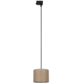 Candeeiro suspenso para sistema de carril trifásico TRACER 1xE27/15W/230V diâmetro 20 cm preto/castanho