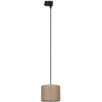 Candeeiro suspenso para sistema de carril trifásico TRACER 1xE27/15W/230V diâmetro 20 cm preto/castanho