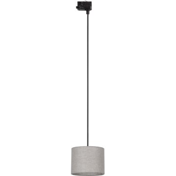 Candeeiro suspenso para sistema de carril trifásico TRACER 1xE27/15W/230V diâmetro 20 cm preto/cinzento