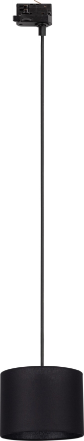 Candeeiro suspenso para sistema de carril trifásico TRACER 1xE27/15W/230V diâmetro 20 cm preto