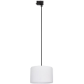 Candeeiro suspenso para sistema de carril trifásico TRACER 1xE27/15W/230V diâmetro 30 cm preto/branco