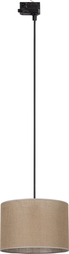Candeeiro suspenso para sistema de carril trifásico TRACER 1xE27/15W/230V diâmetro 30 cm preto/castanho