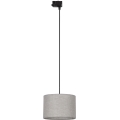 Candeeiro suspenso para sistema de carril trifásico TRACER 1xE27/15W/230V diâmetro 30 cm preto/cinzento