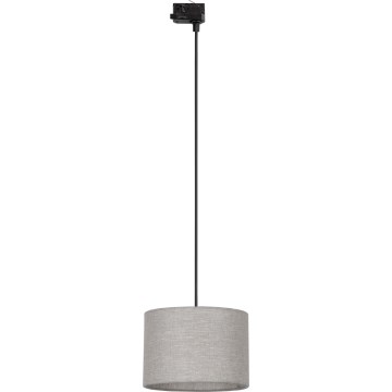 Candeeiro suspenso para sistema de carril trifásico TRACER 1xE27/15W/230V diâmetro 30 cm preto/cinzento