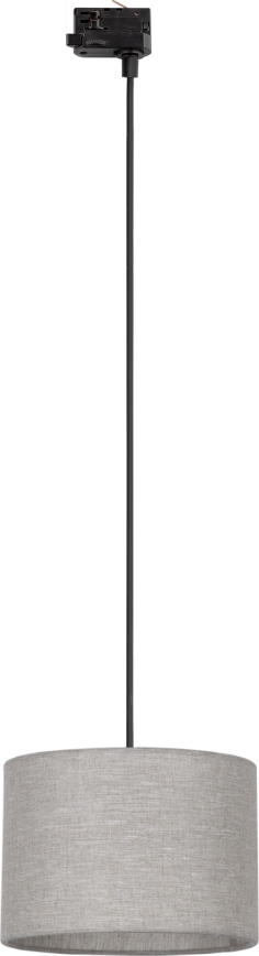 Candeeiro suspenso para sistema de carril trifásico TRACER 1xE27/15W/230V diâmetro 30 cm preto/cinzento