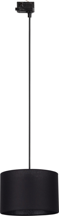 Candeeiro suspenso para sistema de carril trifásico TRACER 1xE27/15W/230V diâmetro 30 cm preto
