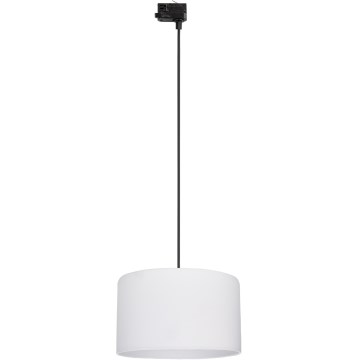 Candeeiro suspenso para sistema de carril trifásico TRACER 1xE27/15W/230V diâmetro 38 cm preto/branco
