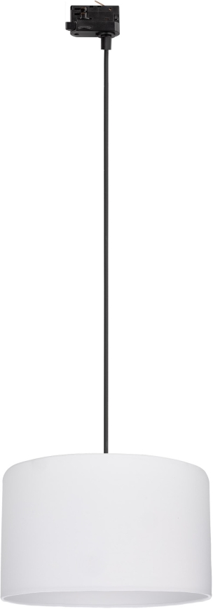 Candeeiro suspenso para sistema de carril trifásico TRACER 1xE27/15W/230V diâmetro 38 cm preto/branco