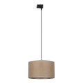 Candeeiro suspenso para sistema de carril trifásico TRACER 1xE27/15W/230V diâmetro 38 cm preto/castanho