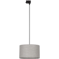 Candeeiro suspenso para sistema de carril trifásico TRACER 1xE27/15W/230V diâmetro 38 cm preto/cinzento