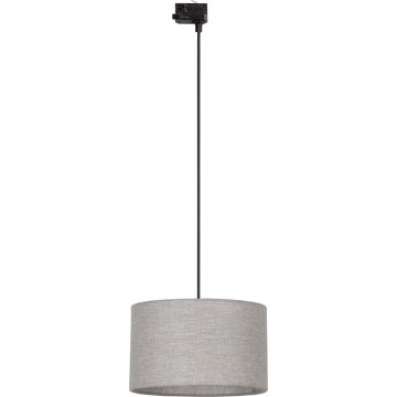 Candeeiro suspenso para sistema de carril trifásico TRACER 1xE27/15W/230V diâmetro 38 cm preto/cinzento