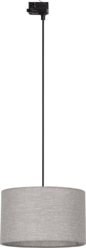 Candeeiro suspenso para sistema de carril trifásico TRACER 1xE27/15W/230V diâmetro 38 cm preto/cinzento
