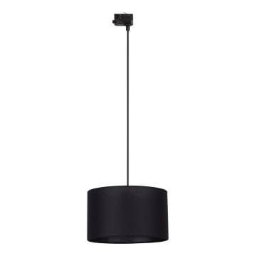 Candeeiro suspenso para sistema de carril trifásico TRACER 1xE27/15W/230V diâmetro 38 cm preto