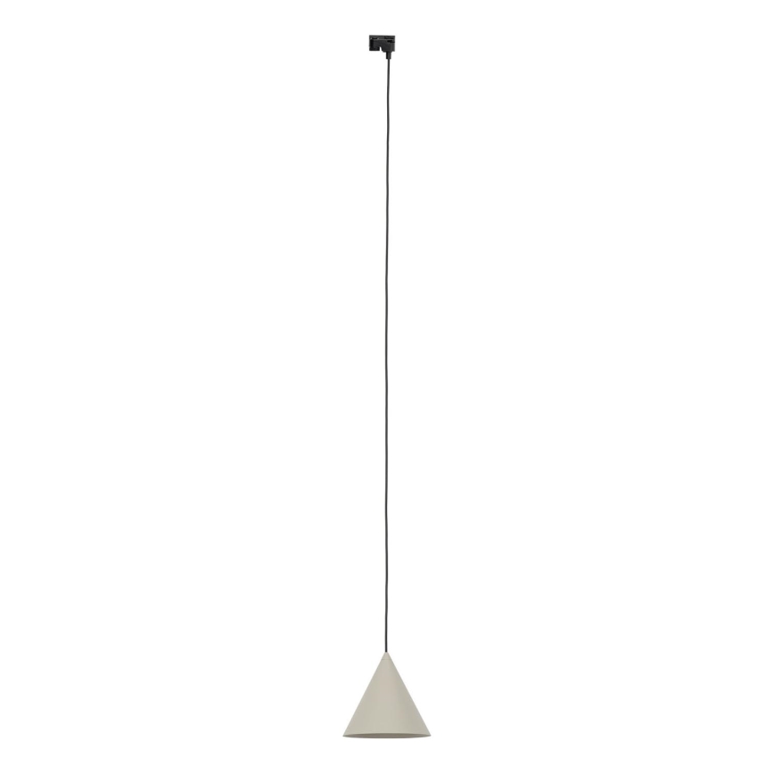 Candeeiro suspenso para sistema de carris monofásico CONO 1xE27/15W/230V preto/bege