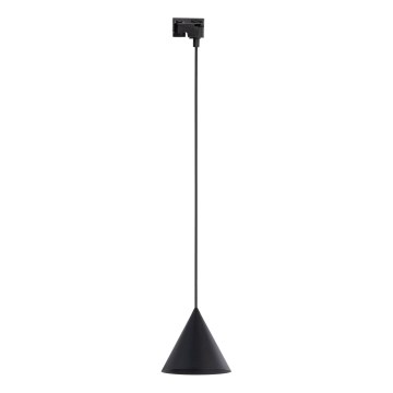 Candeeiro suspenso para sistema de carris monofásico CONO 1xE27/15W/230V preto