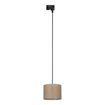 Candeeiro suspenso para sistema de carris monofásico TRACER 1xE27/15W/230V diâmetro 20 cm preto/castanho