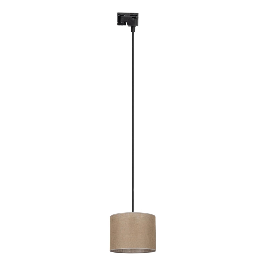 Candeeiro suspenso para sistema de carris monofásico TRACER 1xE27/15W/230V diâmetro 20 cm preto/castanho