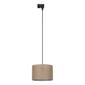 Candeeiro suspenso para sistema de carris monofásico TRACER 1xE27/15W/230V diâmetro 30 cm preto/castanho