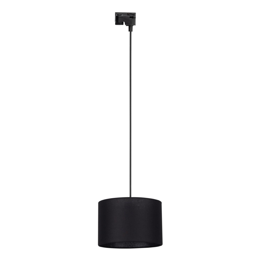 Candeeiro suspenso para sistema de carris monofásico TRACER 1xE27/15W/230V diâmetro 30 cm preto