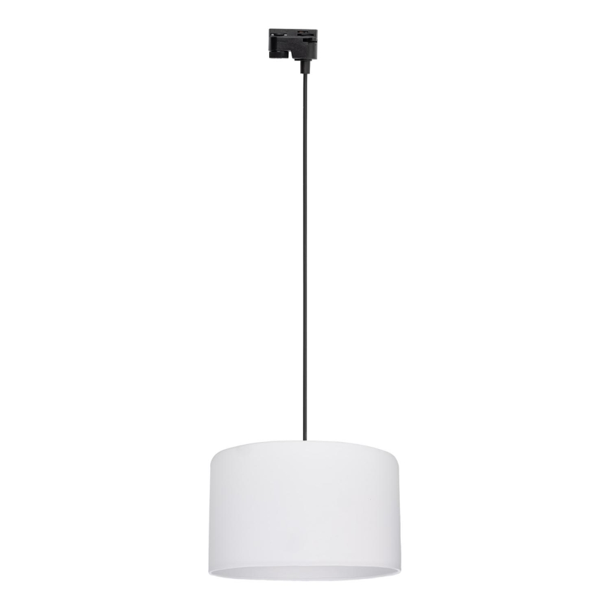 Candeeiro suspenso para sistema de carris monofásico TRACER 1xE27/15W/230V diâmetro 38 cm preto/branco