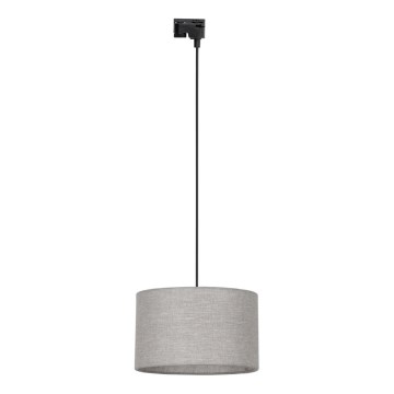 Candeeiro suspenso para sistema de carris monofásico TRACER 1xE27/15W/230V diâmetro 38 cm preto/cinzento