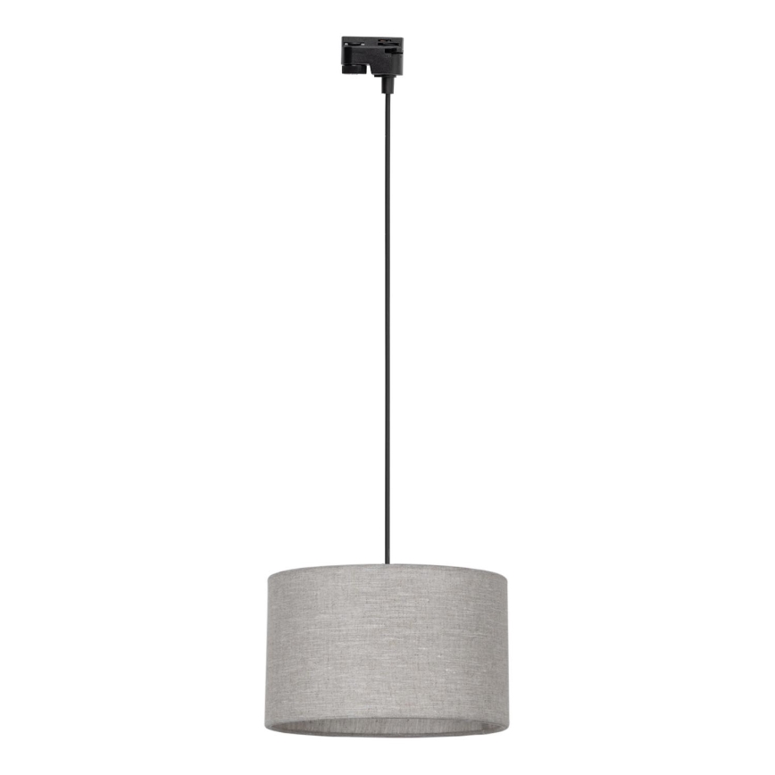Candeeiro suspenso para sistema de carris monofásico TRACER 1xE27/15W/230V diâmetro 38 cm preto/cinzento