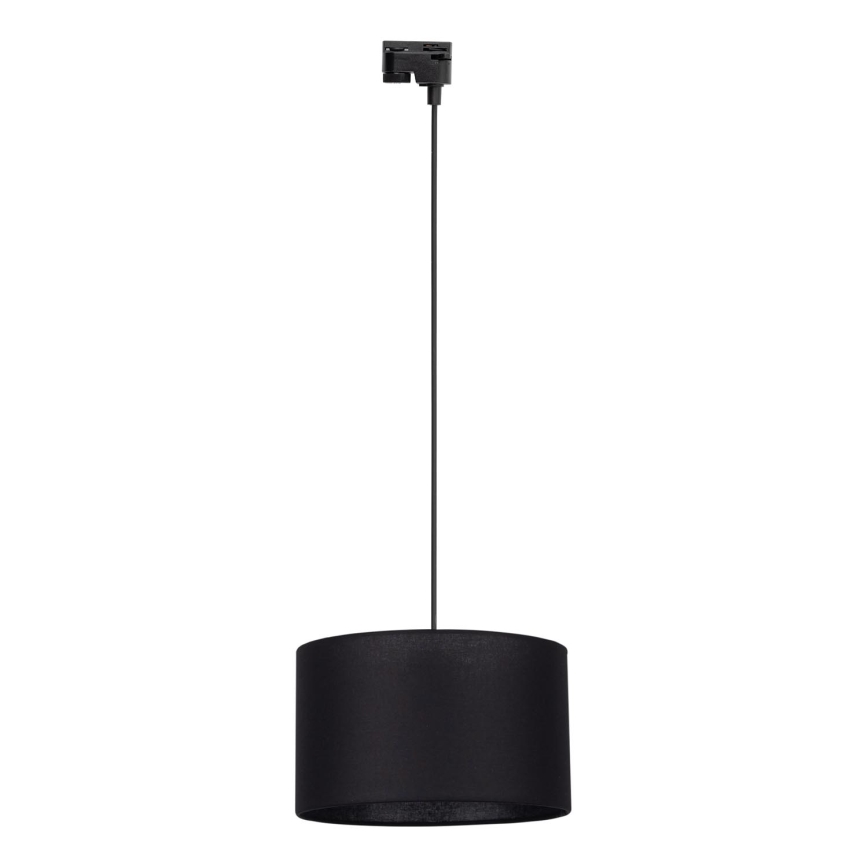 Candeeiro suspenso para sistema de carris monofásico TRACER 1xE27/15W/230V diâmetro 38 cm preto