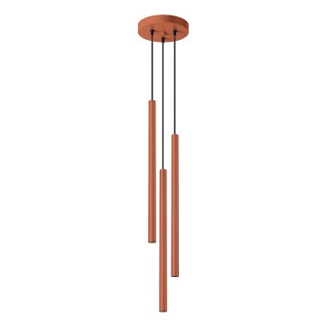 Candeeiro suspenso PASTELO 3xG9/8W/230V vermelho
