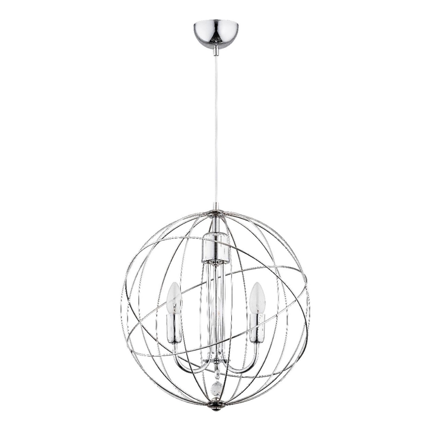 Candeeiro suspenso PIKO 3xE14/10W/230V cromado brilhante