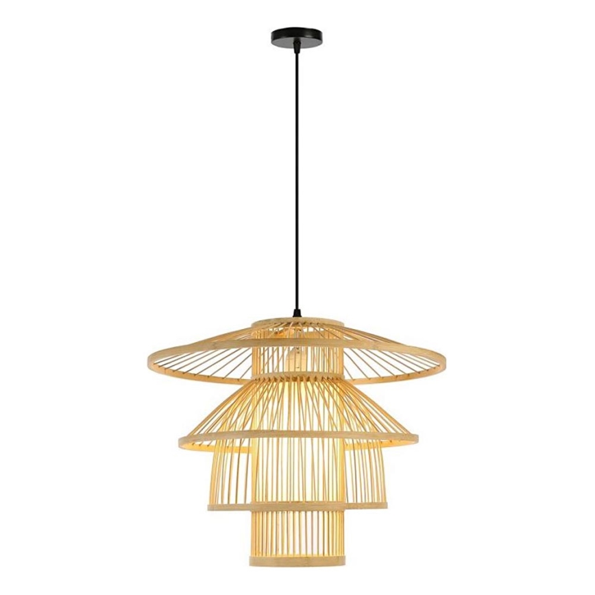 Candeeiro suspenso PINCHOS 1xE27/40W/230V diâmetro 50 cm bambu