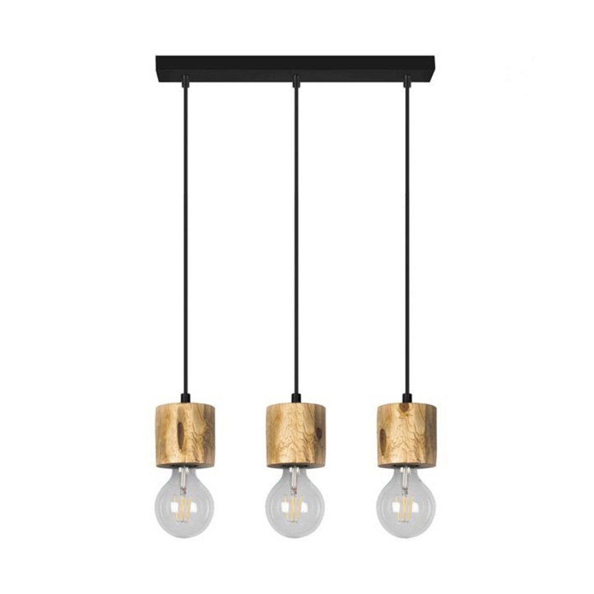 Candeeiro suspenso PINO 3xE27/60W/230V pinho