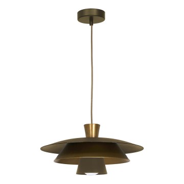 Candeeiro suspenso PLATO 1xE27/15W/230V latão/dourado