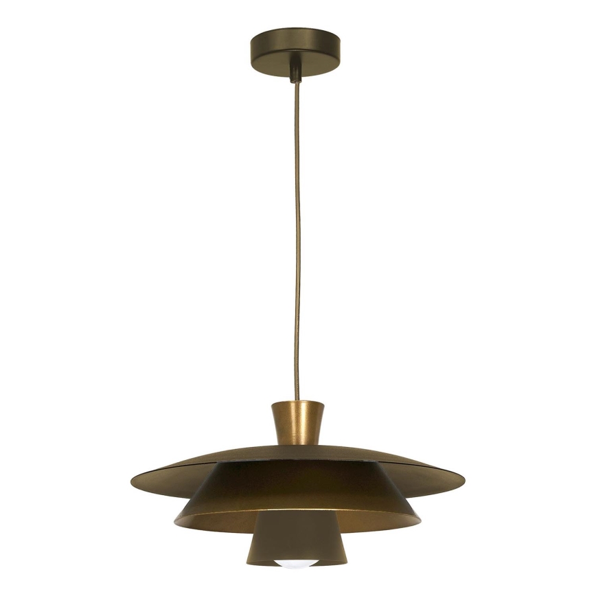 Candeeiro suspenso PLATO 1xE27/15W/230V latão/dourado