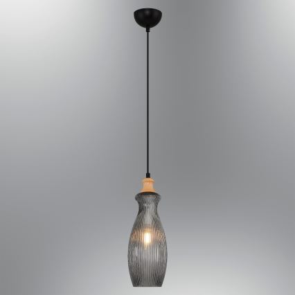 Candeeiro suspenso por cabo BOTTLE 1xE14/4W/230V fumê