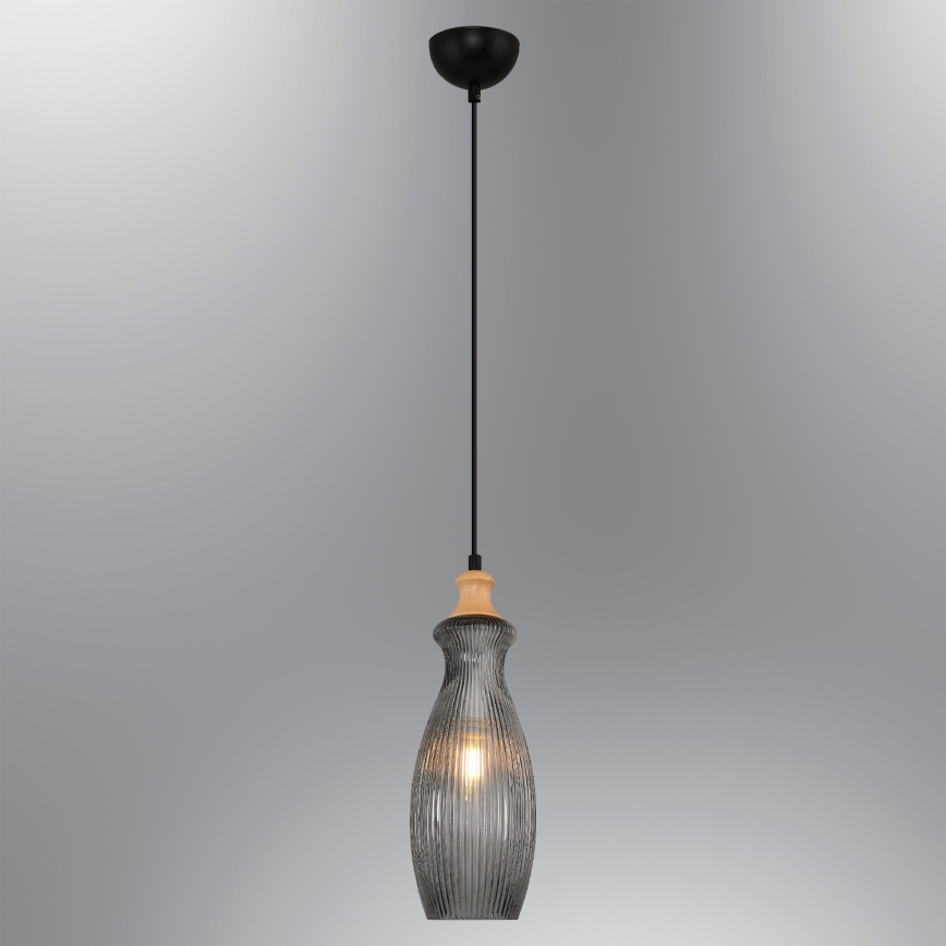 Candeeiro suspenso por cabo BOTTLE 1xE14/4W/230V fumê