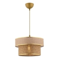 Candeeiro suspenso por cabo ERO 1xE27/60W/230V castanho/dourado