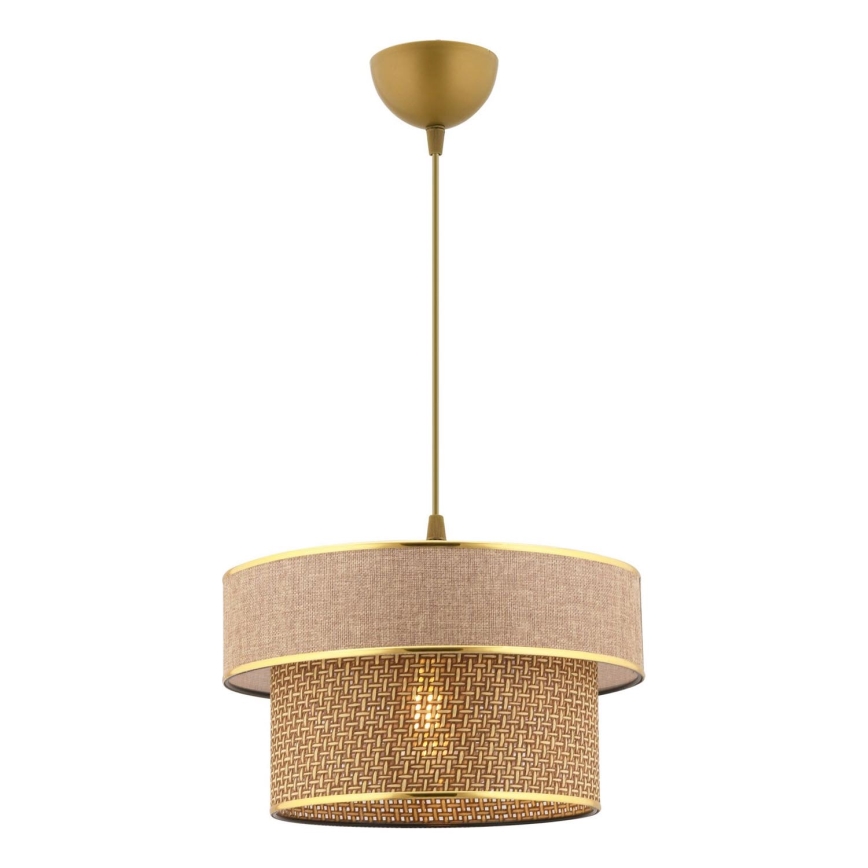 Candeeiro suspenso por cabo ERO 1xE27/60W/230V castanho/dourado