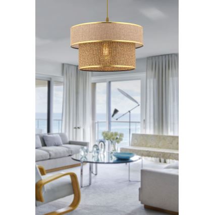 Candeeiro suspenso por cabo ERO 1xE27/60W/230V castanho/dourado