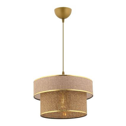 Candeeiro suspenso por cabo ERO 1xE27/60W/230V castanho/dourado