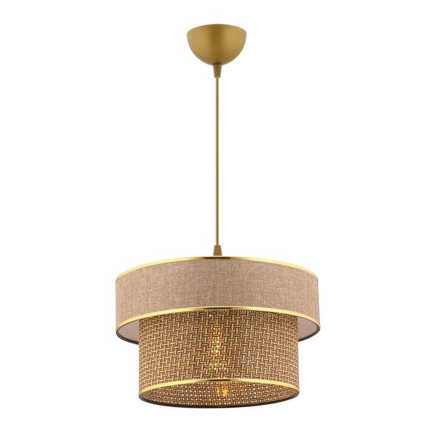Candeeiro suspenso por cabo ERO 1xE27/60W/230V castanho/dourado