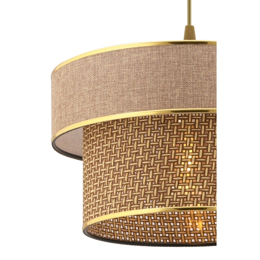 Candeeiro suspenso por cabo ERO 1xE27/60W/230V castanho/dourado