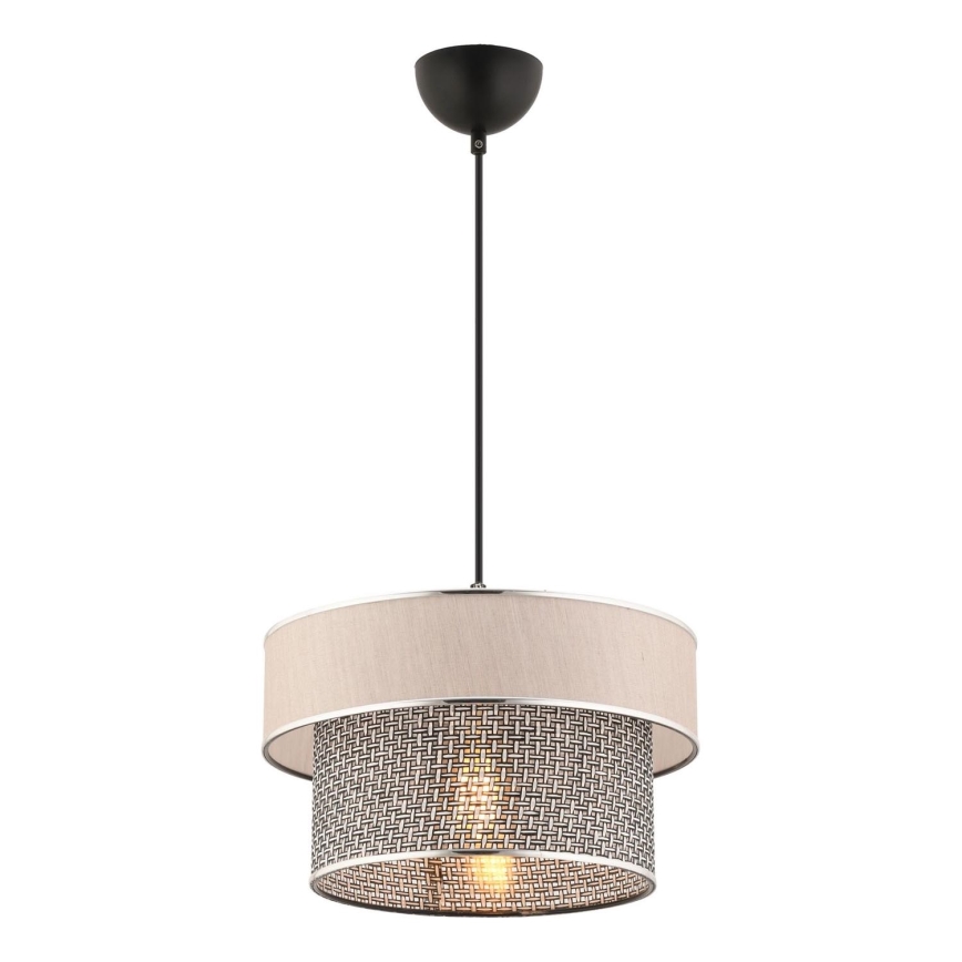 Candeeiro suspenso por cabo ERO 1xE27/60W/230V, creme/cinzento