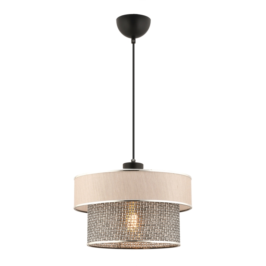 Candeeiro suspenso por cabo ERO 1xE27/60W/230V, creme/cinzento